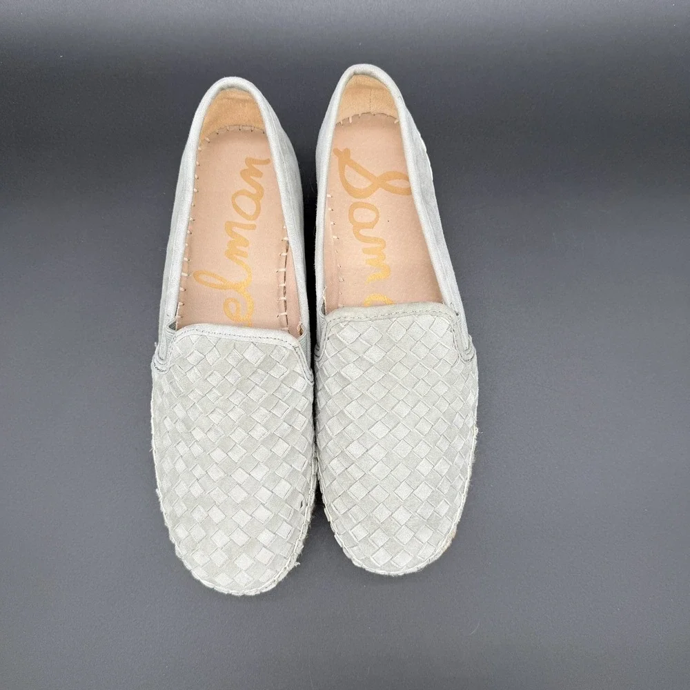 Sam Edelman‎ Women's Catherine 8M Woven Leather Gray/Green Platform Espadrilles